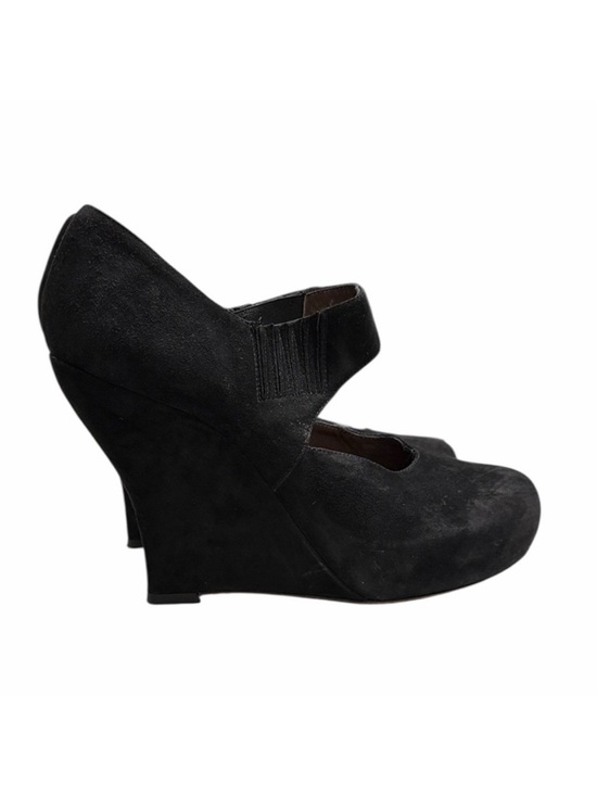 Marni Shoes - Marni Black Suede Mary Jane Wedge Heels Size 37